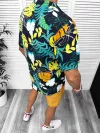 Compleu de vara camasa imprimeu + pantaloni 13055