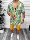 Compleu de vara camasa imprimeu + pantaloni 13056