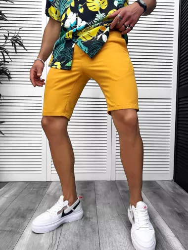 Pantaloni scurti casual, mustar 13059
