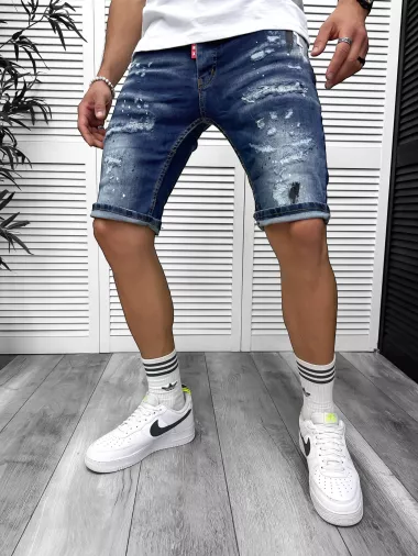 Blugi barbati scurti conici albastri 5714