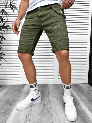 Blugi barbati scurti conici kaki 5716 H6-5