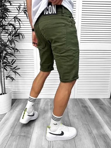 Blugi barbati scurti conici kaki 5716 H6-5