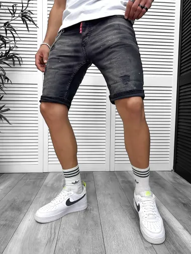 Blugi barbati scurti conici negri 5722 D4-1.2