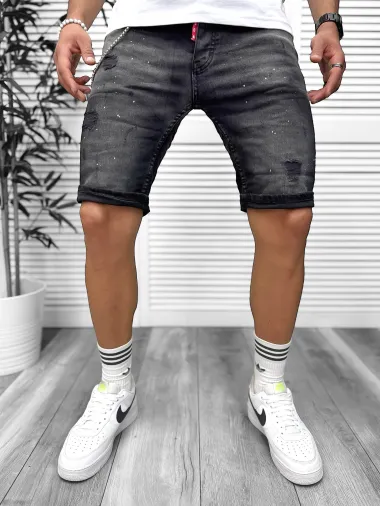 Blugi barbati scurti conici negri 5722 D4-1.2