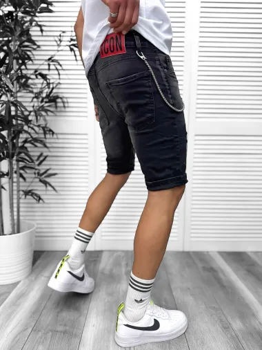 Blugi barbati scurti conici negri 5722 D4-1.2