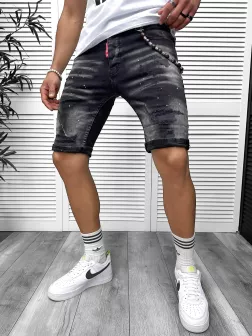 Blugi barbati scurti conici negri 5723