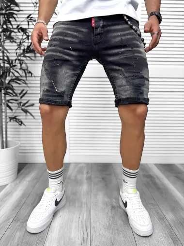 Blugi barbati scurti conici negri 5723 D4-1.4