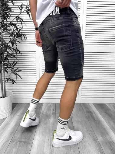 Blugi barbati scurti conici negri 5723 D4-1.4