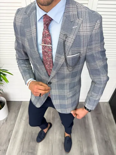 Tinuta barbati smart casual Pantaloni + Sacou + Batista + Cravata 11880