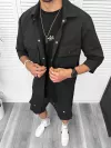 Trening barbati slim fit negru 6050A