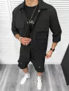 Trening barbati slim fit negru 6050A
