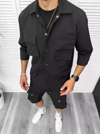 Trening barbati slim fit negru 6050A D2-2.2