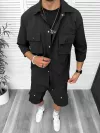 Trening barbati slim fit negru 6050A