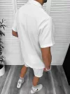 Compleu de vara, alb, camasa + pantaloni 8203A