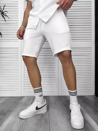 Compleu de vara, alb, camasa + pantaloni 8203A D11