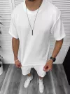 Compleu de vara, alb, triocu + pantaloni 8206A