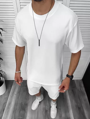 Compleu de vara, alb, triocu + pantaloni 8206A D2-3.3