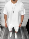 Compleu de vara, alb, triocu + pantaloni 8206A