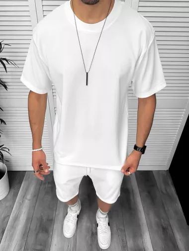 Compleu de vara, alb, triocu + pantaloni 8206A D2-3.3