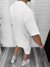 Compleu de vara, alb, triocu + pantaloni 8206A