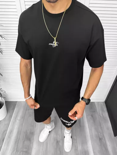 Compleu de vara, negru, tricou + pantaloni y250 O2-2.2