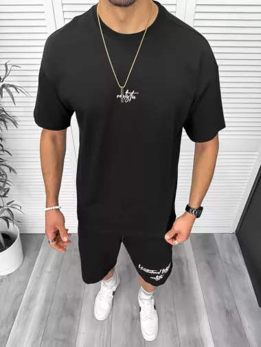 Compleu de vara, negru, tricou + pantaloni y250 O2-2.2