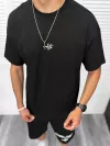 Compleu de vara, negru, tricou + pantaloni y250