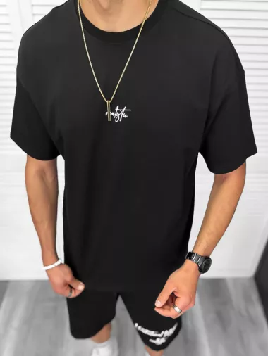 Compleu de vara, negru, tricou + pantaloni y250 O2-2.2