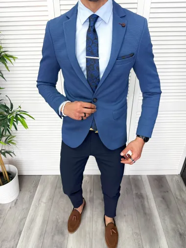Sacou barbati slim fit, albastru 11878 41-4.1