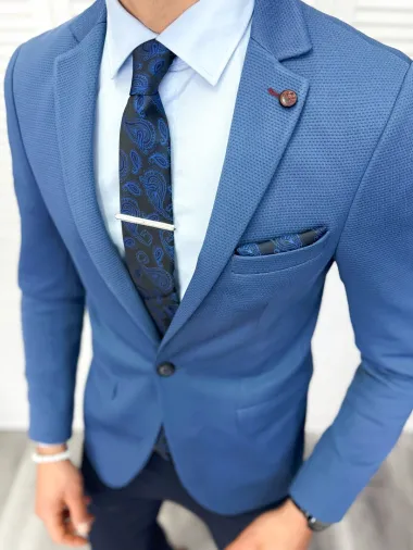 Sacou barbati slim fit, albastru 11878 41-4.1