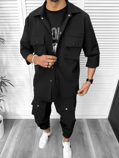 Trening barbati slim fit negru 6049A N8-4.3