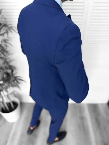 Costum barbati slim fit, bleumarin, 3 piese, 11837 33-5