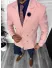 Sacou barbati slim fit, 2 randuri de nasturi, roz 11845 40-1.1