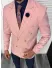 Sacou barbati slim fit, 2 randuri de nasturi, roz 11845 40-1.1