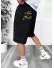 Pantaloni de trening scurti,negri , cu imprimeu Y241 O2-2.3