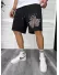 Pantaloni de trening scurti,negri, cu imprimeu Y245 O3-1.3