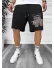 Pantaloni de trening scurti,negri, cu imprimeu Y245 O3-1.3