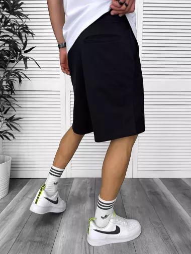 Pantaloni de trening scurti,negri, cu imprimeu Y245 O3-1.3