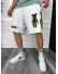 Pantaloni de trening scurti,albi , cu imprimeu Y246 N2-5.2