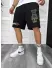 Pantaloni de trening scurti,negri, cu imprimeu Y246 N6-5.3
