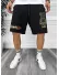 Pantaloni de trening scurti,negri, cu imprimeu Y246 N6-5.3