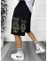 Pantaloni de trening scurti,negri, cu imprimeu Y246 N6-5.3