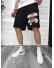 Pantaloni de trening scurti,negri, cu imprimeu Y247 O3-1.2