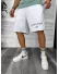 Pantaloni de trening scurti, albi, cu imprimeu Y250 D3-4.2