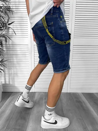 Blugi barbati scurti conici, cu stikere, 4069 H3-7