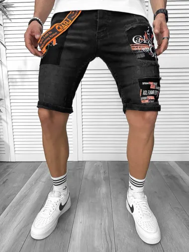 Blugi barbati scurti conici,cu stiekre 7032 G4-1