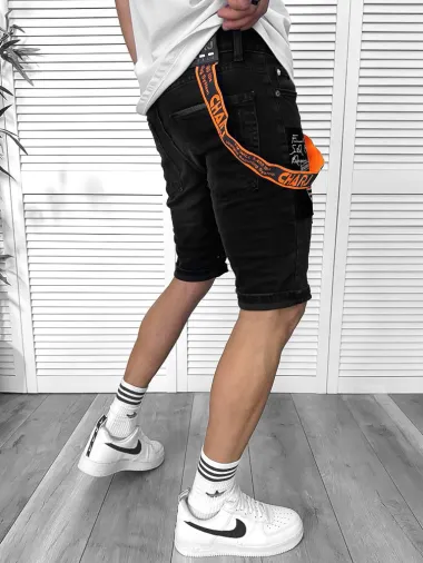 Blugi barbati scurti conici,cu stiekre 7032 G4-1