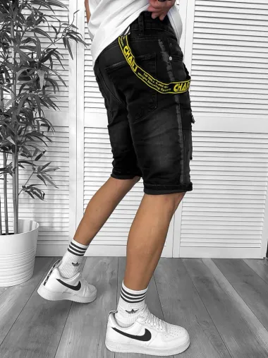 Blugi barbati scurti conici,cu stikere 7034 H3-7