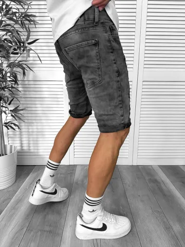 Blugi barbati scurti conici,cu stikere 7036 H4-4