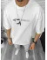 Tricou barbati alb, cu imprimeu pe spate, oversize 11820 P19-6.3